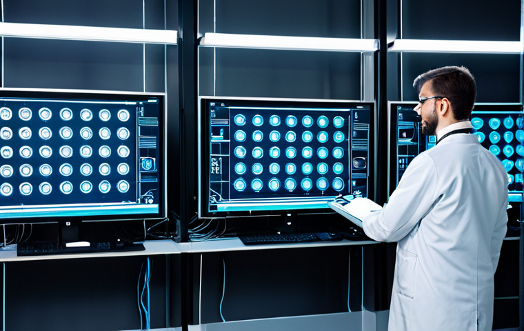양자 보안 기술의 혁신 사례 연구 - Quantum Key Distribution (QKD) Setup**
"A futuristic cybersecurity lab in Milan, Italy, featuring a...