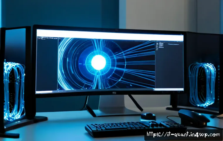 Home 17 양자 보안 기술과 전통 보안 기술의 차별성 - Photorealistic split-screen cybersecurity concept in a modern Italian financial office, left side sh...
