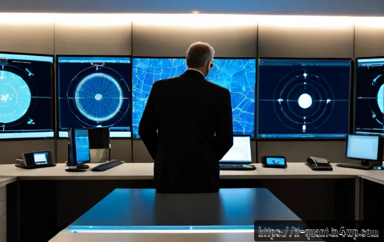 Home 17 양자 보안 기술의 산업별 활용 방안 - Photorealistic cybersecurity operations room in Milan’s financial district, Italian bank security an...